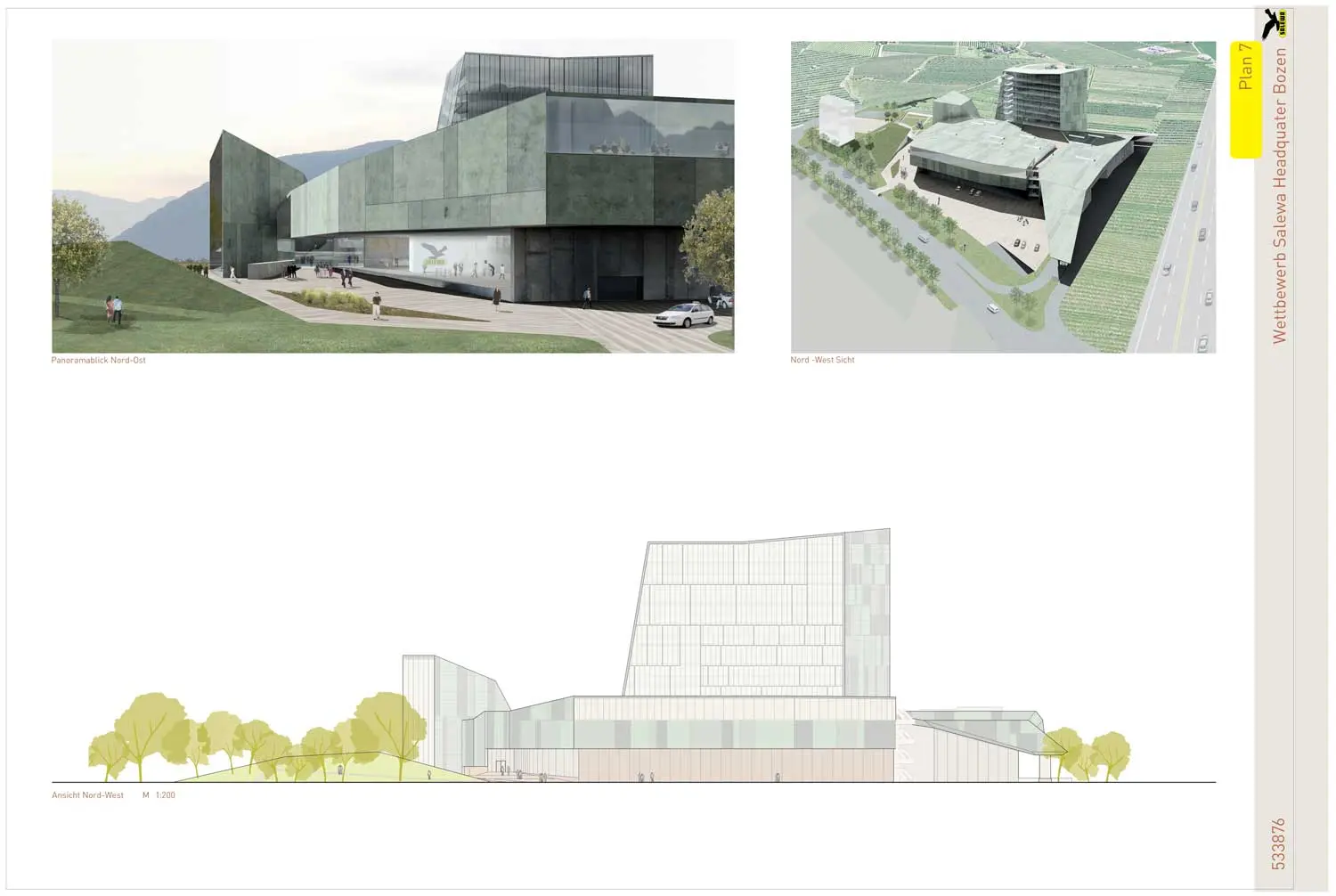 Building Shape and Outdoor Spaces Layout Board – Architecture – Ilaria Gatto – Salewa Headquarters Bolzano